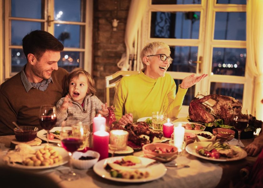 cena típica de Navidad en Estados Unidos