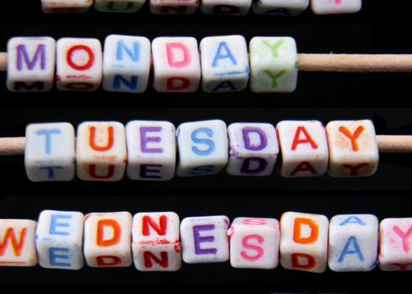 dias de la semana en inglés