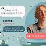 Coralie, étudiante en design graphique chez MyES : "Je peux maintenant exposer mes idées en anglais"